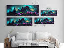 Luminescent trail in the forest, fantasy art, RPG concept art, canvas print, tiny worlds, glowing mushrooms out of focus, miniature worlds