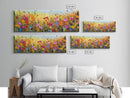 Framed Canvas Print of Original painting, Large wall art, Boho wall décor, Flower painting, Home decor, Modern art, Bedroom decor, Panoramic