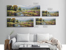 The Meadow, Framed Canvas Print, Framed Wall Art, Large Watercolor Painting, Panoramic Landscape Art Print, Modern Landscape Original Art