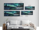 Northern lights canvas wall art Forest print Aurora Borealis Night Sky canvas Nature wall art Northern lights Landscape Framed Wall Art