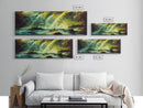 Vintage Style Trees, Forest, Waterfall and Mountain Art, Extra Large Wall Art, Framed Panoramic Canvas Print, Framed Wall Art