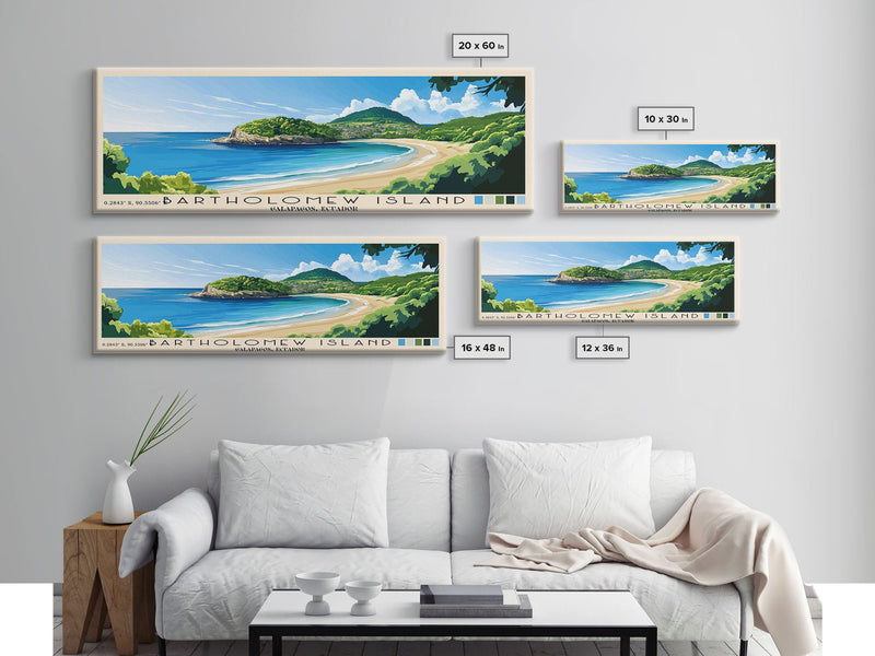 Bartholomew Island, Galapagos, Ecuador Panoramic Beach Print, Vacation Gift, Galapagos, Ecuador Wall Art, Framed Canvas Print, Framed Beach Painting