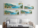 Dominica, Dominica Panoramic Beach Print, Vacation Gift, Dominica Wall Art, Framed Canvas Print, Framed Beach Painting