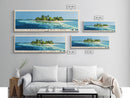 Laughing Bird Caye, Belize Panoramic Beach Print, Vacation Gift, Belize Wall Art, Framed Canvas Print, Framed Beach Painting