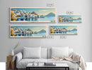 Patmos, Greece Panoramic Beach Print, Vacation Gift, Greece Wall Art, Beach Painting, Beach Decor, Beach Painting