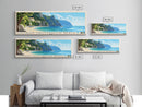 San Fruttuoso Beach, Italy Panoramic Print, Vacation Gift, Italy Wall Art, Beach Painting, Beach Decor, Large Wall Art, Wood Frame Art