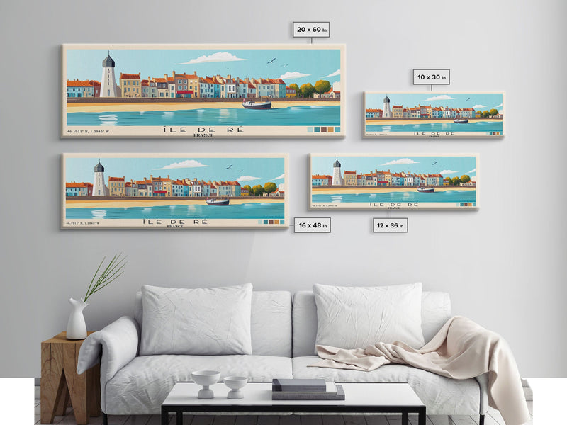 Ãle de RÃ©, France Panoramic Print, Vacation Gift, France Wall Art, Beach Painting, Beach Decor, Beach Or Lakehouse Art