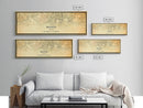Panoramic Madrid Spain map print poster or framed canvas, Madrid map print poster canvas, city map print poster canvas, Vintage Travel Art