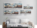 Richardson Texas Panoramic Print, Beautiful Framed Canvas Print, City Travel Poster, Living Room Decor, Office Wall Art