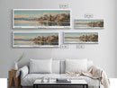 Vancouver Washington Panoramic Framed Canvas Print, Retro Style Wall Art, Unique Travel Poster, Artistic Living Room Decor, Office Gift Idea