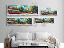 New Orleans Louisiana Panoramic Wall Art, Mid Century Modern Framed Canvas Print, Retro Pop Art Travel Poster, Home Decor