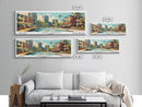 Orlando Florida Panoramic Wall Art, Mid Century Modern Framed Canvas Print, Retro Pop Art Travel Poster, Home Decor, Office Art, Gift Idea, Living Room Wall Hanging