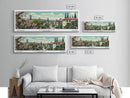 Concord California Panoramic Painting, Mid Century Modern Framed Canvas Print, Retro Pop Art Travel Poster, City Wall Decor, Office Decor