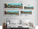 Hayward California Panoramic Painting, Framed Canvas Print, Mid Century Modern Wall Art, Retro Pop Art Travel Poster, Cityscape Decor, Office Wall Art, Home Decor