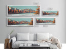 Lexington Kentucky Panoramic Painting, Mid Century Modern Framed Canvas Print, Retro Pop Art Travel Poster, Living Room Wall Decor