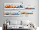 Hanover Germany Panoramic Travel Poster, Framed Canvas Print or Metal Wall Art, Travel Art, Home Decor, Panoramic Painting, Midcentury Art