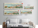 Izmir Turkey Travel Print Wall Art, Panoramic City Art, Travel Art, Wall Decor, Vacation Gift, Framed Canvas Print Or Metal Art