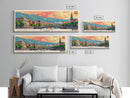 Bilbao Spain Wall Art, Panoramic Travel Poster, Panoramic Framed Canvas Print, City Wall Art, Wall Hanging Home Decor, Travel Art