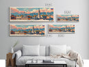 Grozny Russia Panoramic Travel Poster, Framed Canvas Print or Metal Wall Art, Travel Art, Home Decor, Panoramic Painting, Midcentury Art