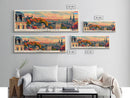 Luxembourg Luxembourg Panoramic Travel Poster, Framed Canvas Print or Metal Wall Art, Travel Art, Home Decor, Panoramic Painting, Midcentury Art