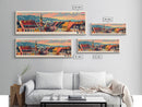 Szkesfehervar Hungary Panoramic Travel Poster, Framed Canvas Print or Metal Wall Art, Travel Art, Home Decor, Panoramic Painting, Midcentury Art