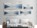Atlin Lake Panoramic Framed Canvas Print, Lake House Decor, Minimalist Art, Travel Poster, Scenic View, Nature Wall Art