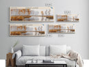 Birch Lake Framed Canvas Print, Panoramic Lake House Decor, Scenic View, Travel Poster, Rustic Art, Lake Painting