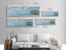 Carter Lake Nebraska Framed Canvas Print, Lake House Art, Panoramic Wall Art, Travel Poster, Modern Lake Painting, Home Decor