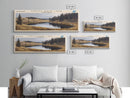Enemy Swim Lake South Dakota Framed Canvas Print, Lake House Decor, Panoramic Wall Art, Travel Poster, Rustic Lake Painting, Home Decor