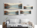 Findley Lake Ohio Framed Canvas Print, Lake House Art, Panoramic Travel Poster, Wall Art, Vibrant Lake Painting, Home Decor