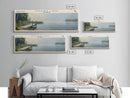 Higgins Lake Michigan Framed Canvas Print, Lake House Art, Panoramic Wall Art, Travel Poster, Serene Lake Painting, Home Decor