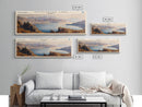 Kamilukuak Lake Framed Canvas Print, Lake House Decor, Panoramic Wall Art, Travel Poster, Captivating Lake Painting, Nature Art