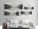 Lac La Plonge Lake Billy Chinook Oregon Framed Canvas Print, Panoramic Lake House Decor, Wall Art, Travel Poster, Scenic Lake Painting, Home Decor