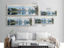 Lake Eola Florida Framed Canvas Print, Lake House Decor, Panoramic Wall Art, Travel Poster, Scenic Lake Painting, Nature Art