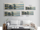 Lake Griffin Florida Framed Canvas Print, Lake House Decor, Panoramic Wall Art, Travel Poster, Beautiful Lake Painting, Nature Art