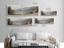 Lake Nacimiento California Framed Canvas Print, Lake House Decor, Panoramic Wall Art, Travel Poster, Beautiful Landscape Painting, Modern Art