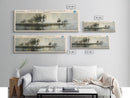 Lake Pontchartrain Framed Canvas Print, Lake House Decor, Panoramic Wall Art, Travel Poster, Stunning Landscape Painting, Bedroom Decor