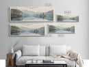 Lake Rabun Georgia Framed Canvas Print, Lake House Decor, Panoramic Wall Art, Travel Poster, Serene Landscape Painting, Living Room Decor
