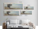 Lake Sakakawea, Boho Art, Beautiful Landscape, Travel Poster Art, Wall Art, Home Decor, Nature Scene, Lake Painting, Minimalist Art, Modern Art, Travel Print, Framed Canvas Print, Lake House Decor, Panoramic Print