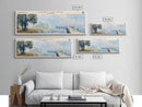 Lake Tulane Florida Framed Canvas Print, Lake House Decor, Panoramic Wall Art, Travel Poster, Landscape Painting, Bedroom Decor