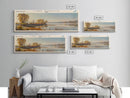 Lake Wapello Iowa Framed Canvas Print, Lake House Decor, Panoramic Wall Art, Travel Poster, Landscape Painting, Modern Art