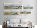 Nulvororok Lake Framed Canvas Print, Lake House Decor, Panoramic Wall Art, Travel Poster, Landscape Painting, Modern Art