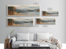 Onota Lake Massachusetts Framed Canvas Print, Lake House Decor, Panoramic Wall Art, Travel Poster, Landscape Painting, Modern Art