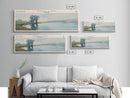 Pibel Lake Nebraska Framed Canvas Print, Lake House Decor, Panoramic Wall Art, Travel Poster, Beautiful Landscape Painting, Modern Art