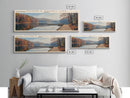 Richard B. Russell Lake Georgia Framed Canvas Print, Lake House Decor, Wall Art, Panoramic Travel Poster, Scenic Landscape Painting, Bedroom Decor