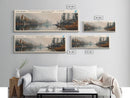 Smoothstone Lake Panoramic Framed Canvas Print, Lake House Decor, Wall Art, Travel Poster, Scenic Landscape, Living Room Decor, Beautiful Lake