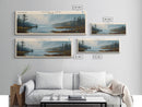 Webb Lake Maine Panoramic Wall Art, Framed Canvas Print, Lake House Decor, Travel Poster, Beautiful Lake Scene, Bedroom Decor