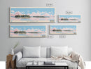 Bay Springs Lake Mississippi Framed Canvas Print, Panoramic Wall Art, Midcentury Modern, Pop Art, Travel Poster, Scenic Living Room Decor, Bedroom Art