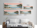 Big Chapman Lake Indiana Framed Canvas Print, Panoramic Travel Poster, Midcentury Modern Wall Art, Pop Art, Nature Lake House Art, Bedroom Decor