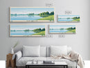 Black Hawk Lake Iowa Framed Canvas Print, Panoramic Travel Poster, Midcentury Modern Wall Art, Pop Art, Nature Bedroom Art, Scenic Lake House Decor